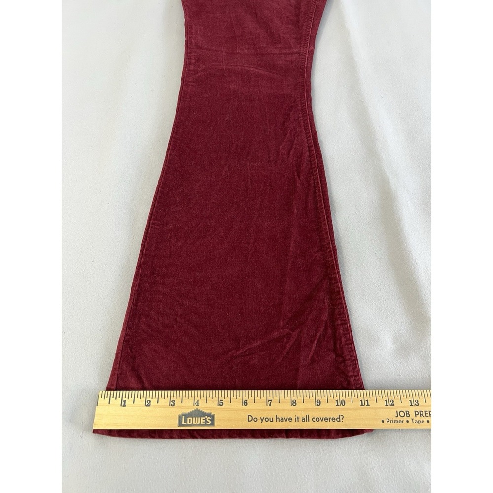 No Boundaries Juniors Red Corduroy High Rise Flare Pants E-Waistband Pull-On L - Picture 4 of 10